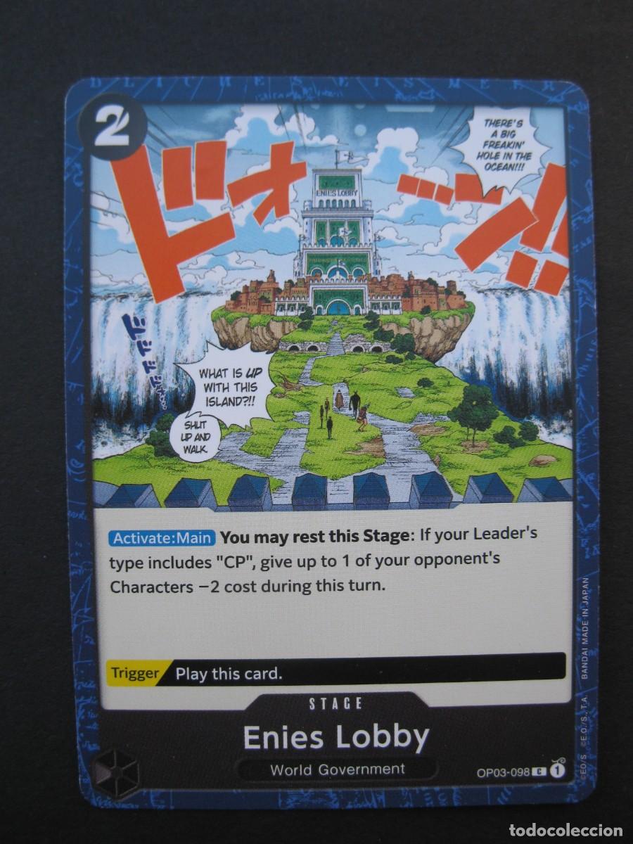 CARTA - ONE PIECE - TRADING CARD - ENIES LOBBY - EN INGLÉS - BANDAI.