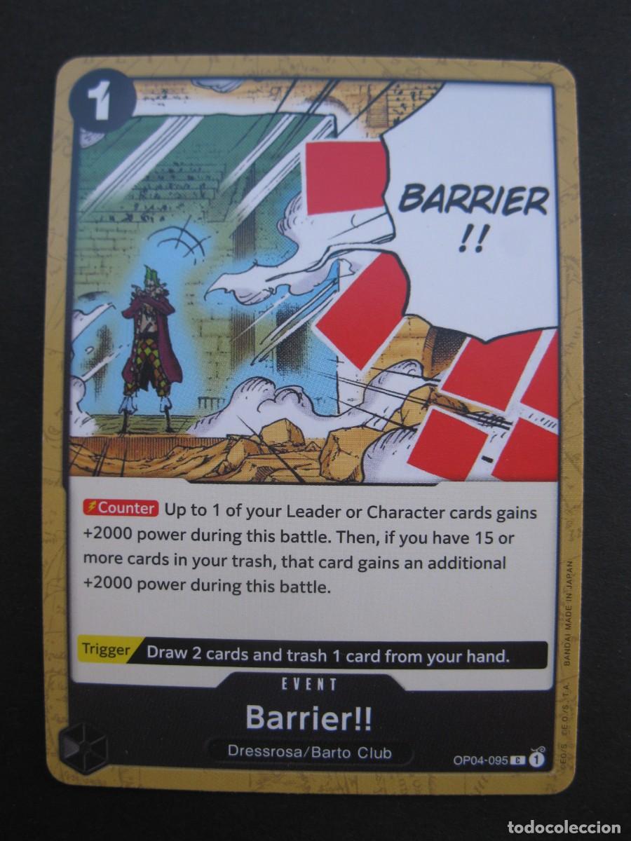 CARTA - ONE PIECE - TRADING CARD - BARRIER!! - EN INGLÉS - BANDAI.