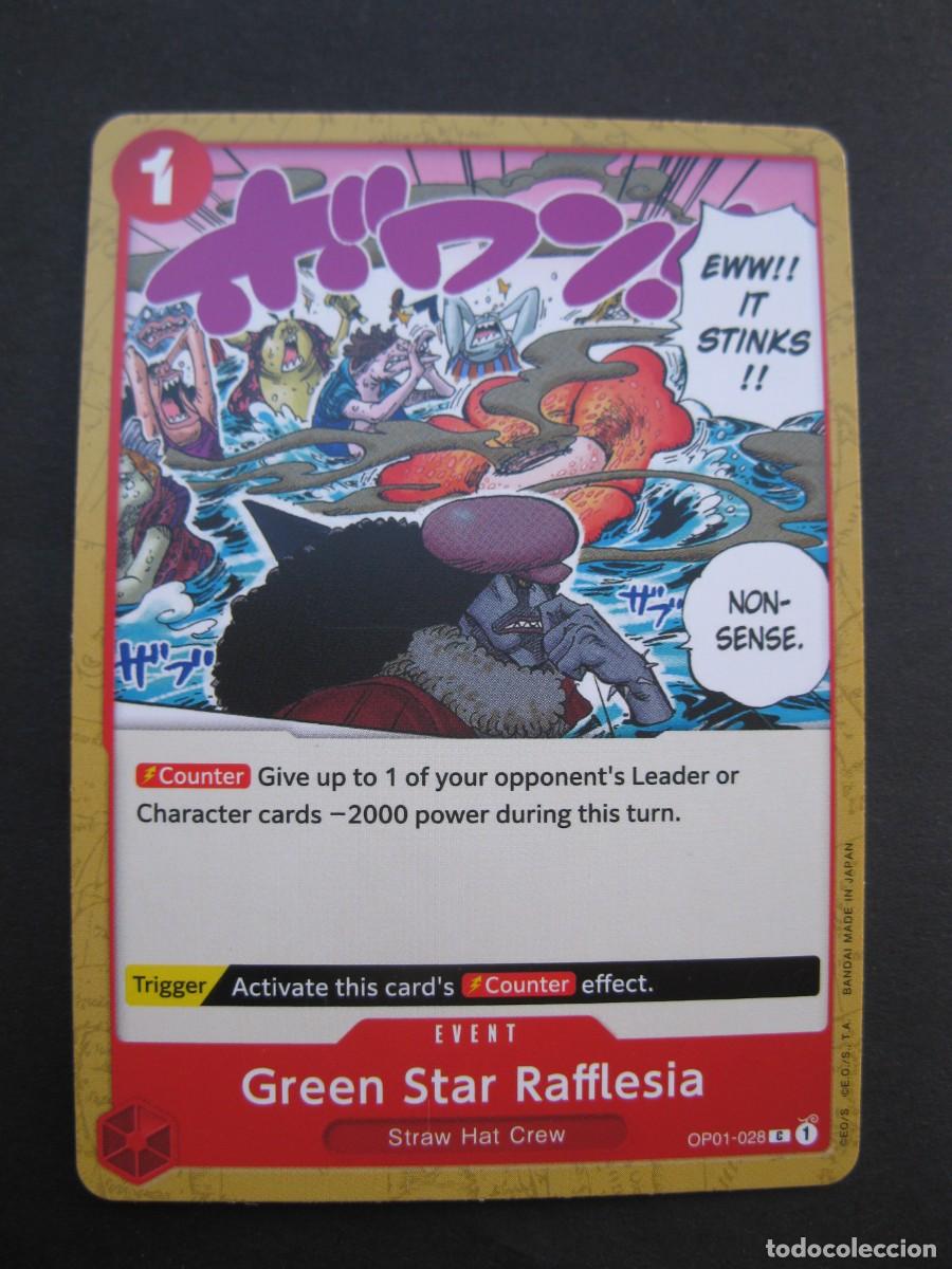 CARTA - ONE PIECE - TRADING CARD - GREEN STAR RAFFLESIA - EN INGLÉS - BANDAI.