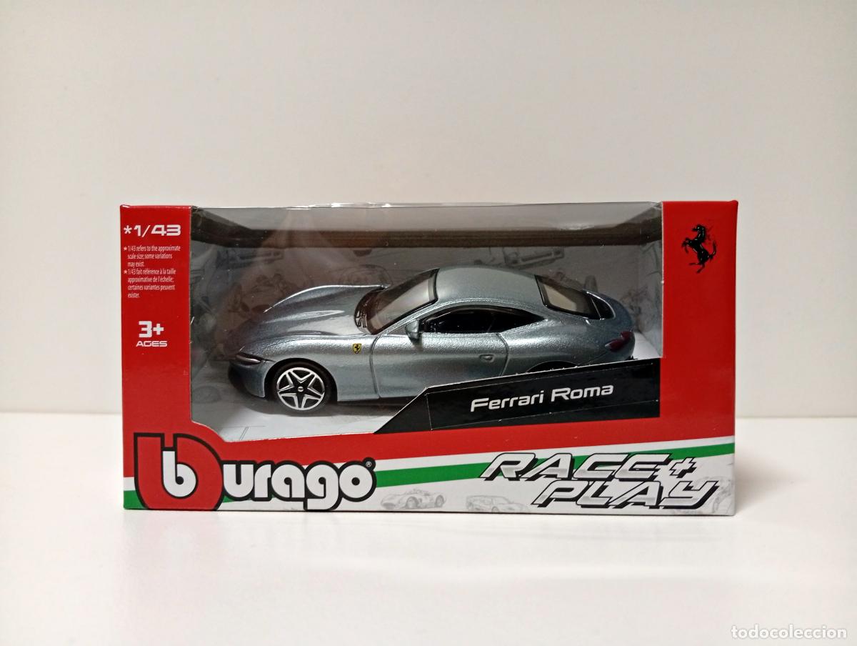 FERRARI ROMA - BURAGO RACE + PLAY ESCALA 1:43 - JUGUETE COCHE TOY CAR AUTO ITALIA GRIS GREY BBURAGO
