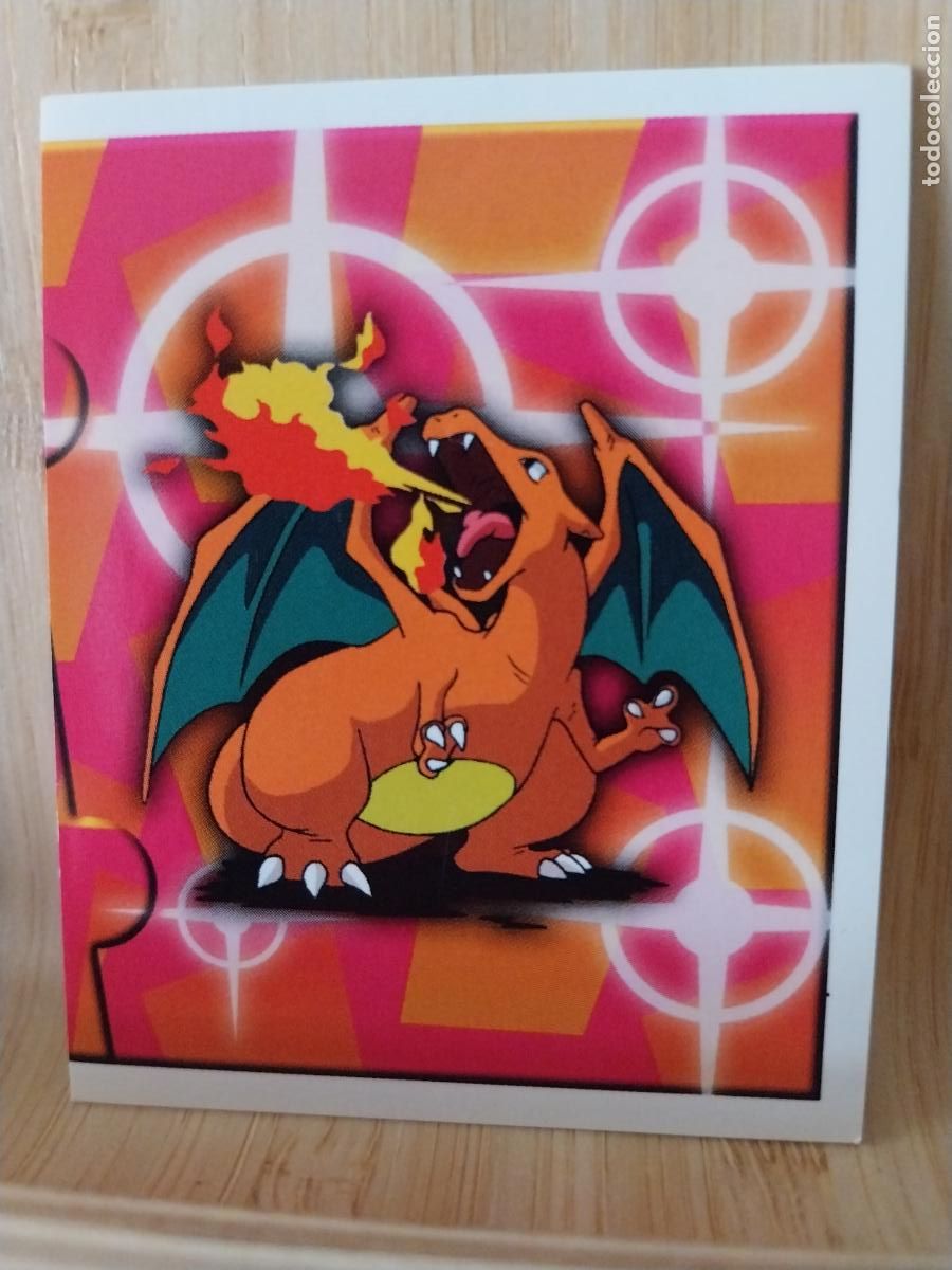 POKEMON CHARIZARD NINTENDO 1999 MERLIN CROMO 180 SIN PEGAR NUNCA ORIGINAL ADHESIVO