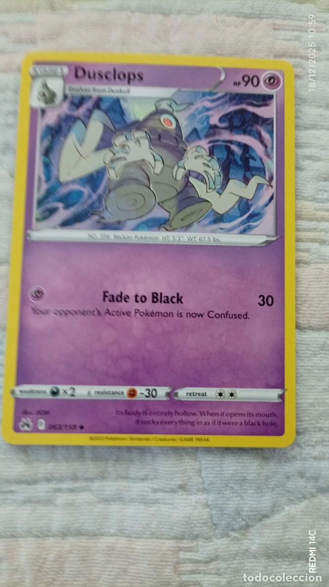 Carta de Pokémon del personaje Dusclops, edición en inglés. - Número de carta: 063/159. - Año de pu