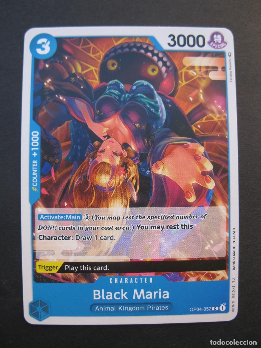CARTA - ONE PIECE - TRADING CARD - BLACK MARIA - EN INGLÉS - BANDAI.