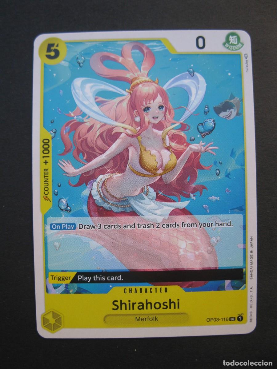 CARTA - ONE PIECE - TRADING CARD - SHIRAHOSHI - EN INGLÉS - BANDAI.