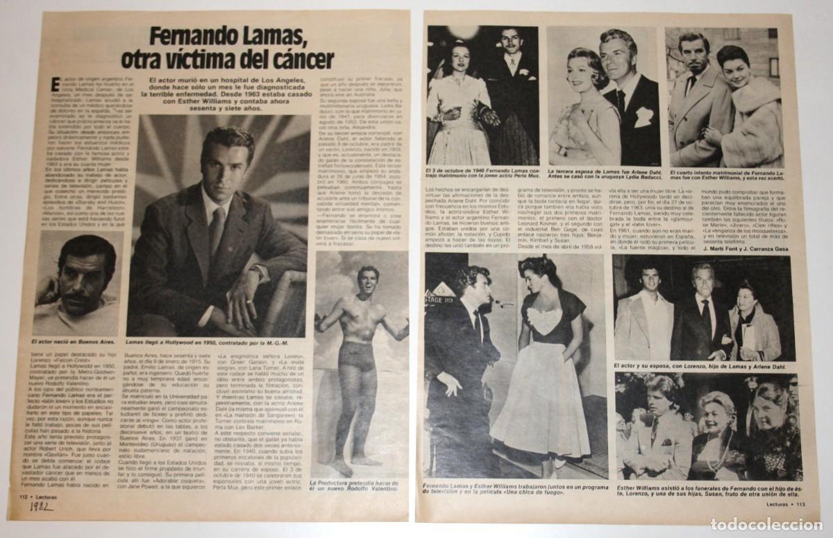 FERNANDO LAMAS DEATH 2 page 1982 spain magazine article cine actor photos Lorenzo recorte