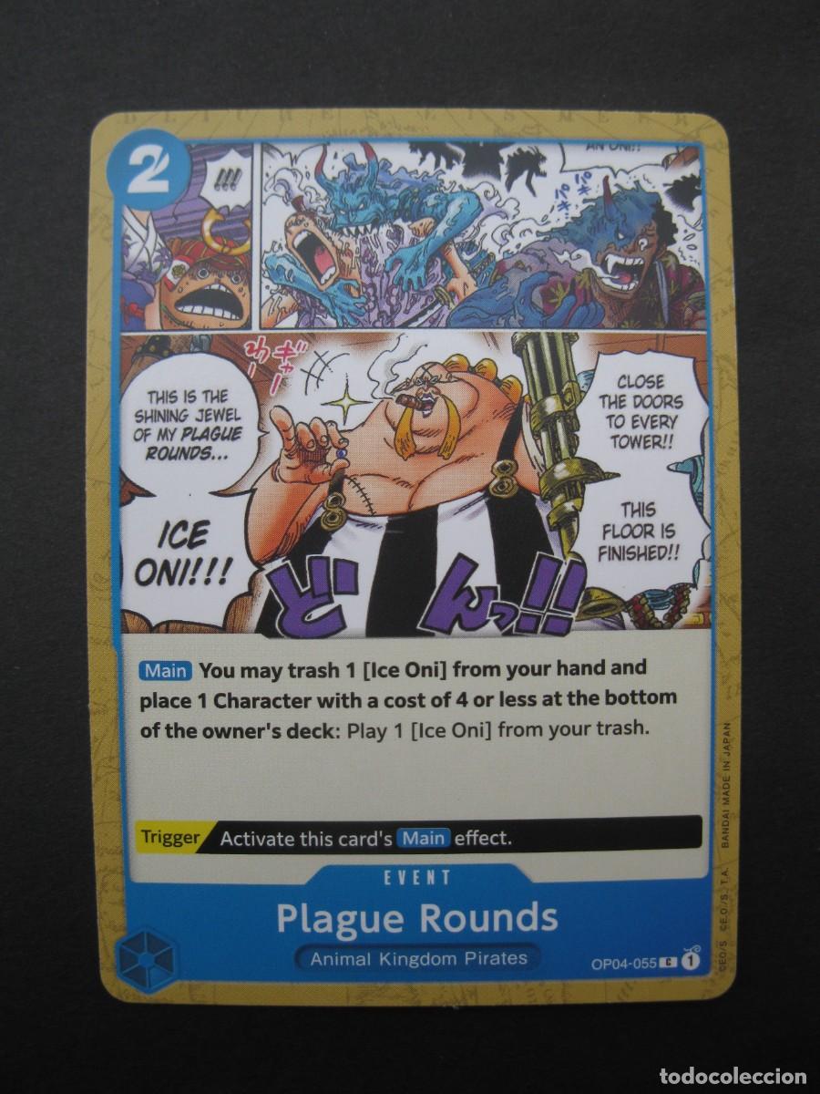 CARTA - ONE PIECE - TRADING CARD - PLAGUE ROUNDS - EN INGLÉS - BANDAI.