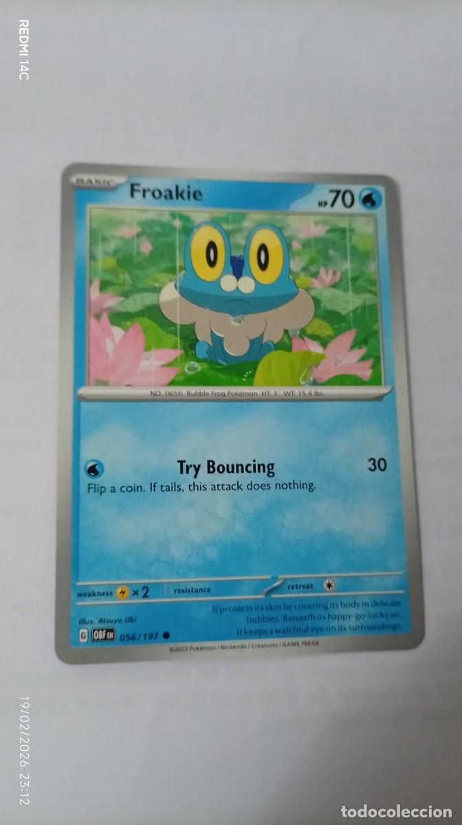 Carta de Pokémon del personaje Froakie, edición en inglés. - Número de carta: 56/197. - Año de publ