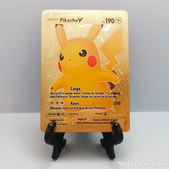 PIKACHU V BÁSICO CARTA CARD DORADA POKEMON ORO GOLD PS 190 170/185 NINTENDO