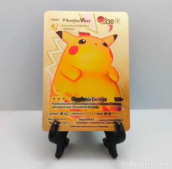 PIKACHU V MAX VMAX CARTA CARD DORADA POKEMON ORO GOLD SP330 044/185 NINTENDO 2020 GIGAMAX