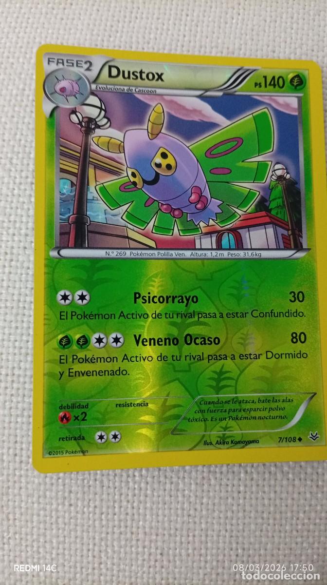 Carta Pokémon de Dustox, Fase 2, con arte holográfico inverso. español - Número de carta: N.° 269 -