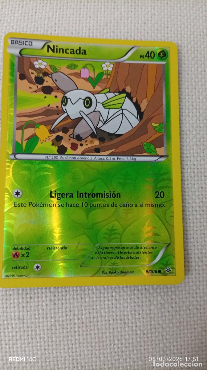 Carta de Pokémon de Nincada con número 290. español - Es una carta básica. - PS: 40 - Habilidad: Lig