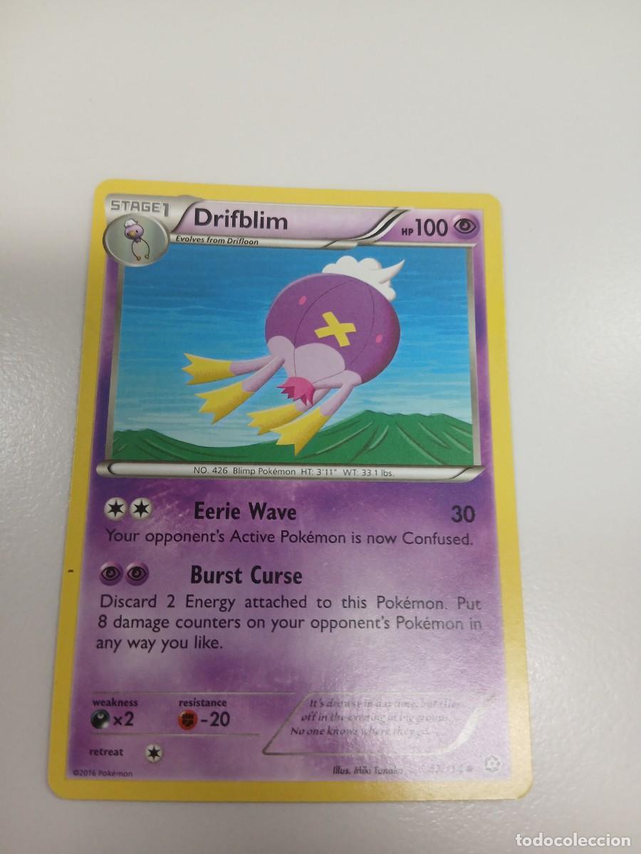 Carta Pokémon de Drifblim, edición en inglés del año 2016. - Número de carta: 47/114. - Etapa: Stag