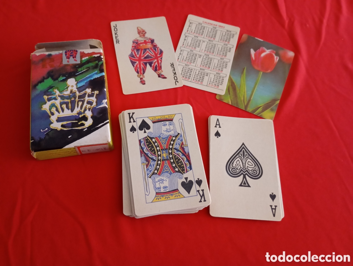 Baraja rara Poker India Raja con calendario 1993 difícil