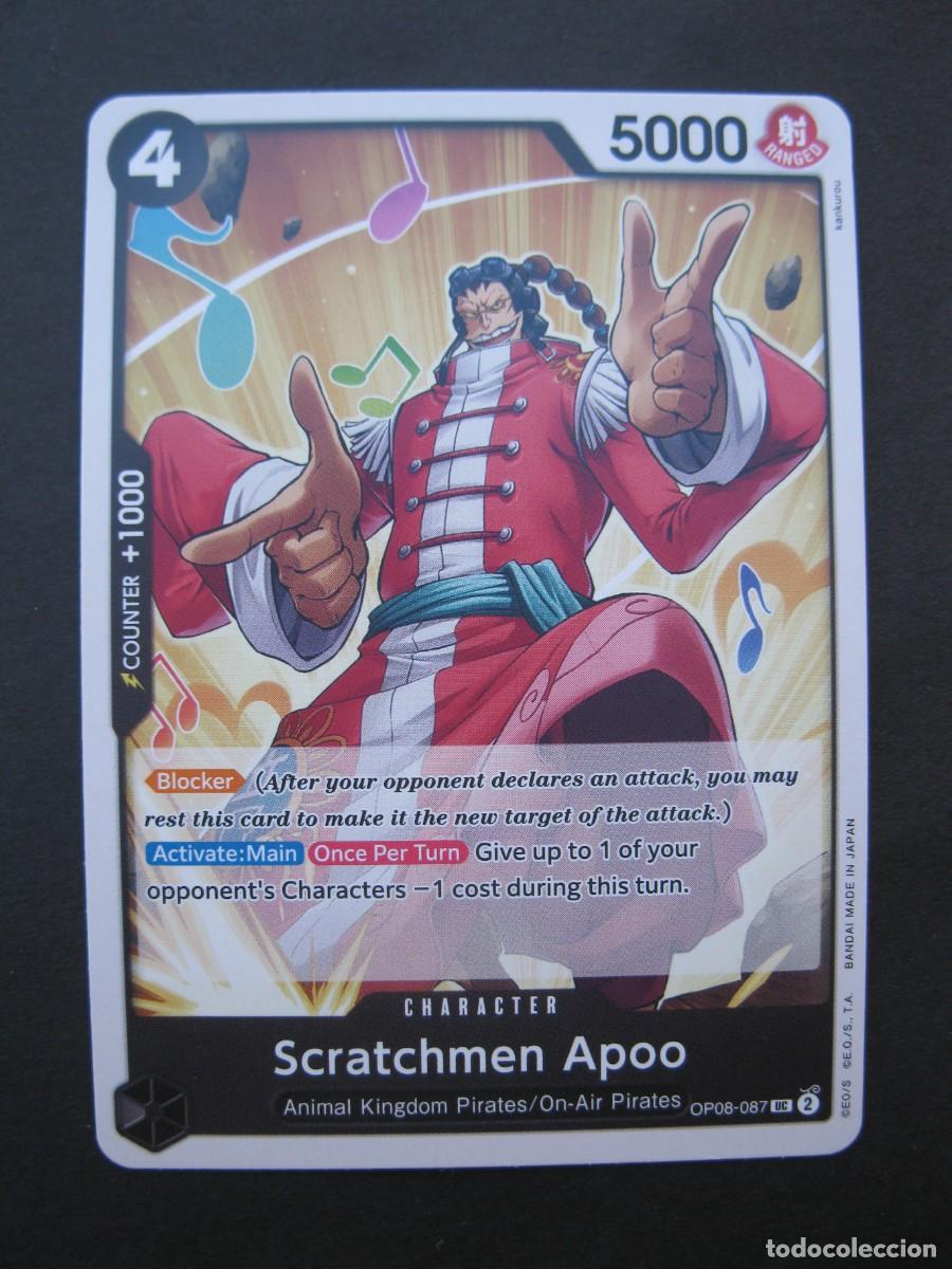 CARTA - ONE PIECE - TRADING CARD - SCRATCHMEN APOO - EN INGLÉS - BANDAI.