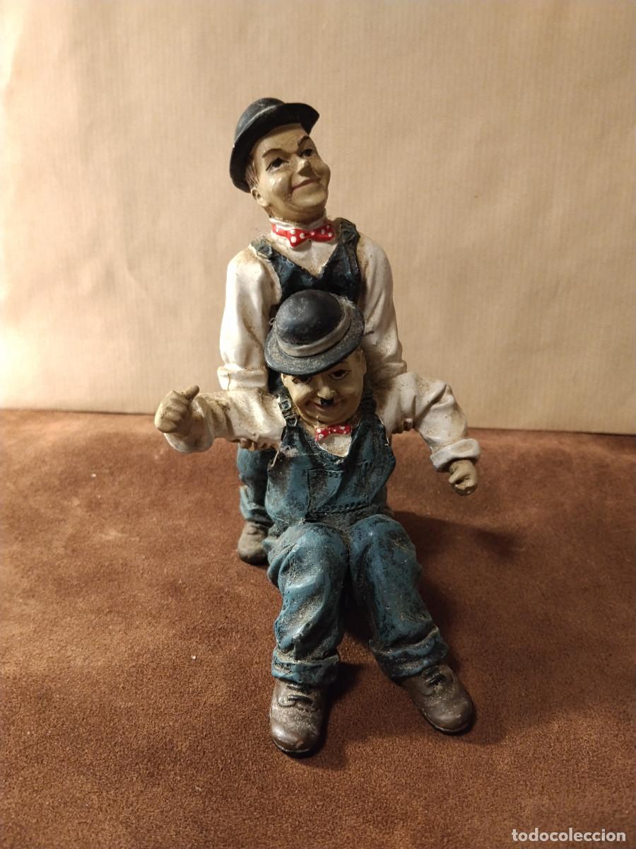 Figura Laurel & Hardy · El Gordo y el Flaco · Resina pintada · 190 g · Decoración vintage