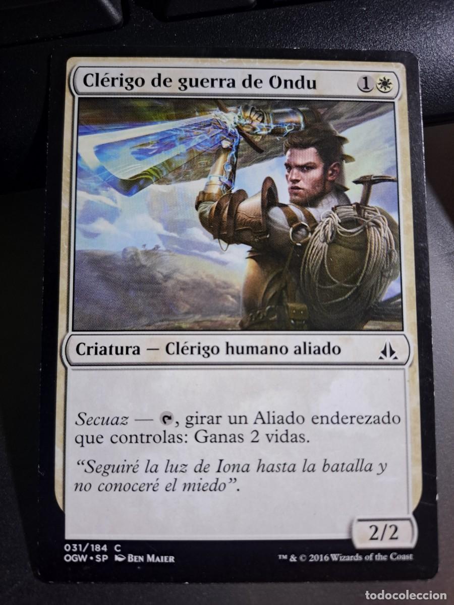 CROMO CLERIGO DE GUERRA DE ONDU CRIATURA CLERIGO HUMANO ALIADO MAGIC THE GATHERING DECKMASTER 2016