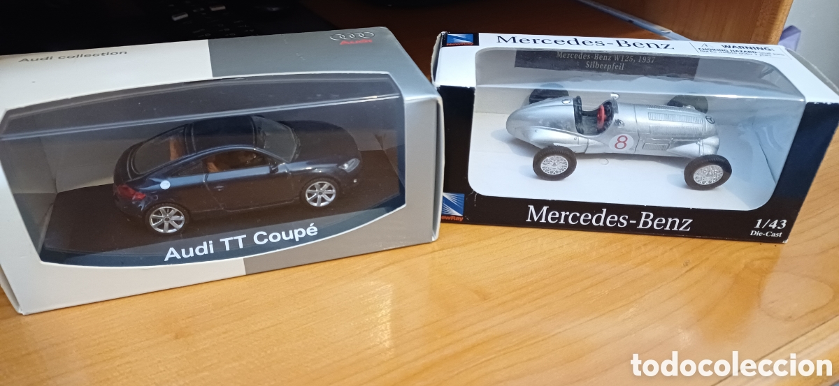 Lote de 2 coches a escala Audi y Mercedes Benz