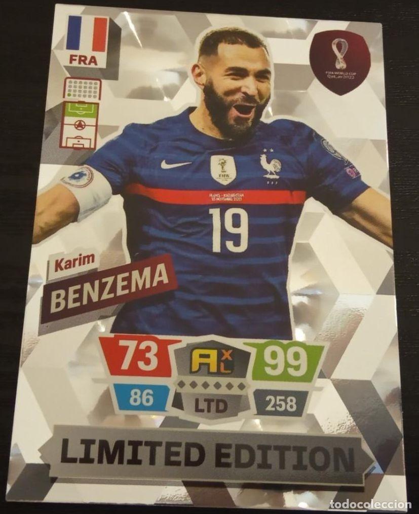 Carta edición limitada Karim Benzema France Panini Adrenalyn XL FIFA World Cup 2022