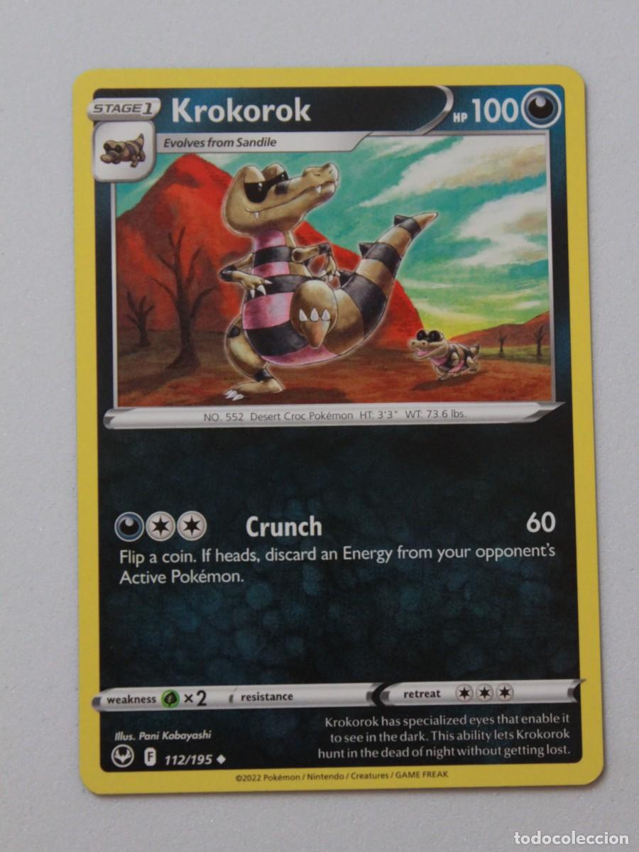 Krokorok carta Pokémon TCG tipo oscuro 112/195