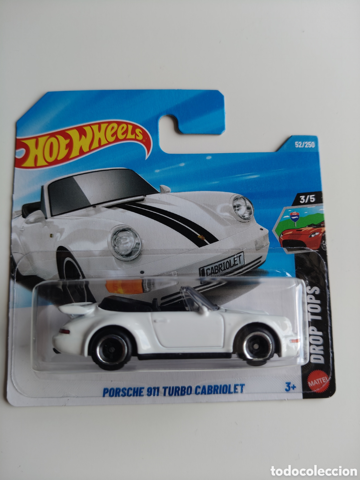 HOT WHEELS PORSCHE 911 TURBO CABRIOLET BLANCO. COCHE COLECCION 1/64 DROP TOPS 2016