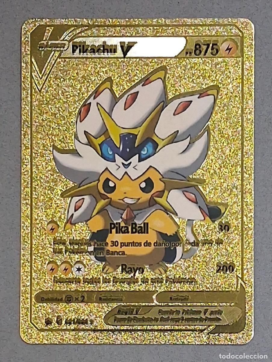 Pikachu V. 875 Pokémon. Carta dorada - oro. De colección. Excelente estado