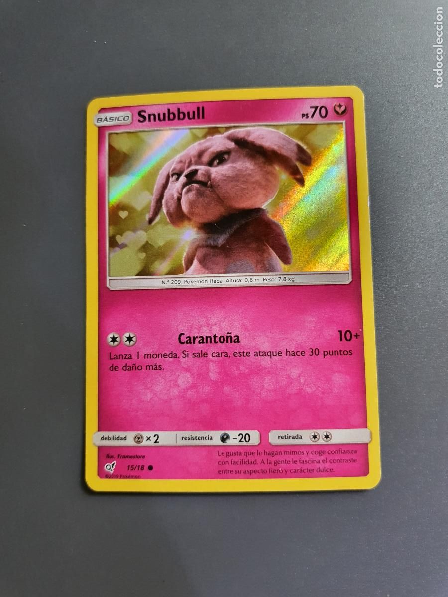CARTA POKEMON DETECTIVE PIKACHU 2019 HOLO SNUBBULL Nº 15