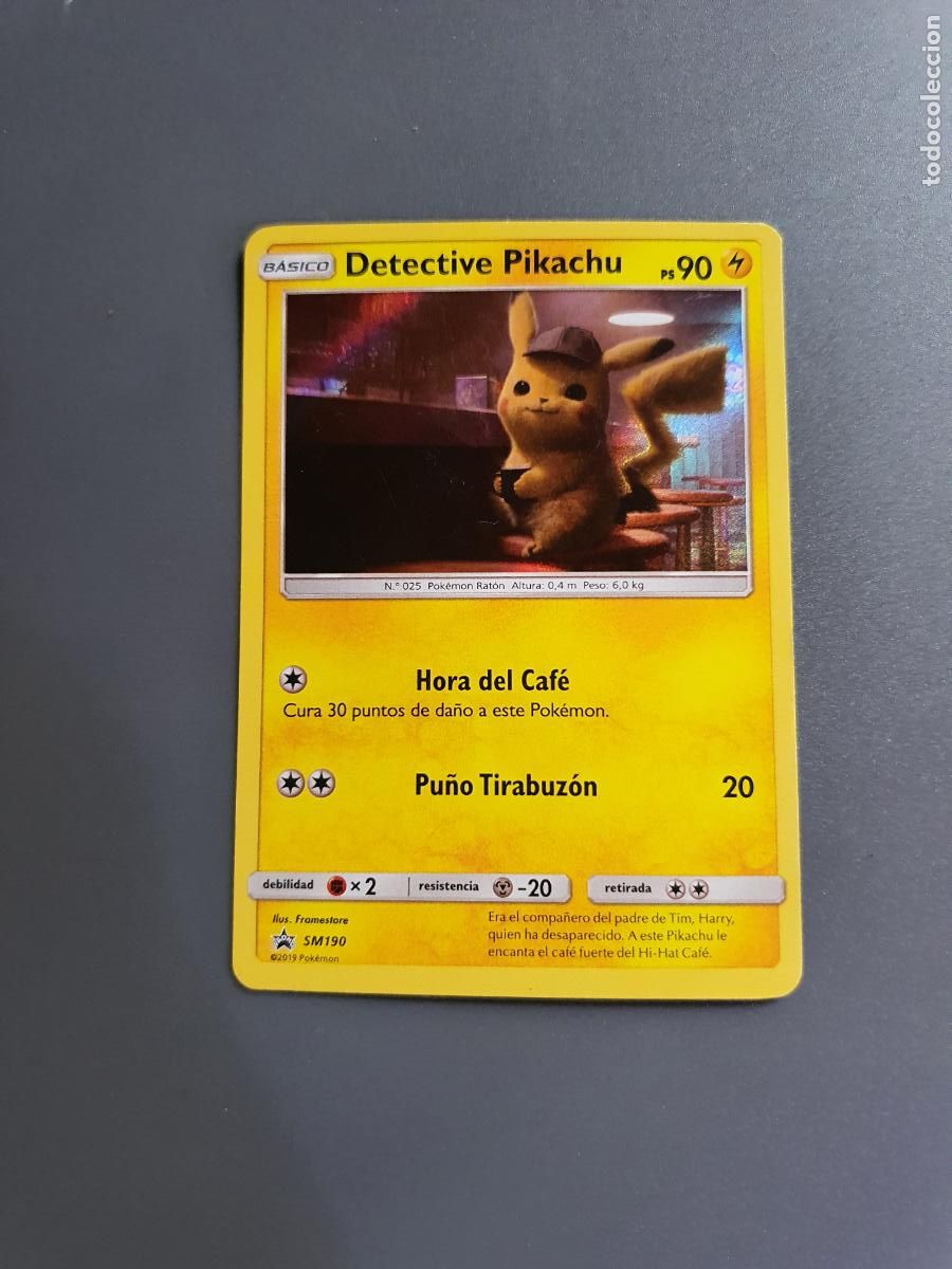 CARTA PROMO PROMOCIONAL POKEMON DETECTIVE PIKACHU 2019 HOLO PIKACHU SM190 ESPAÑOL DIFICIL RARA