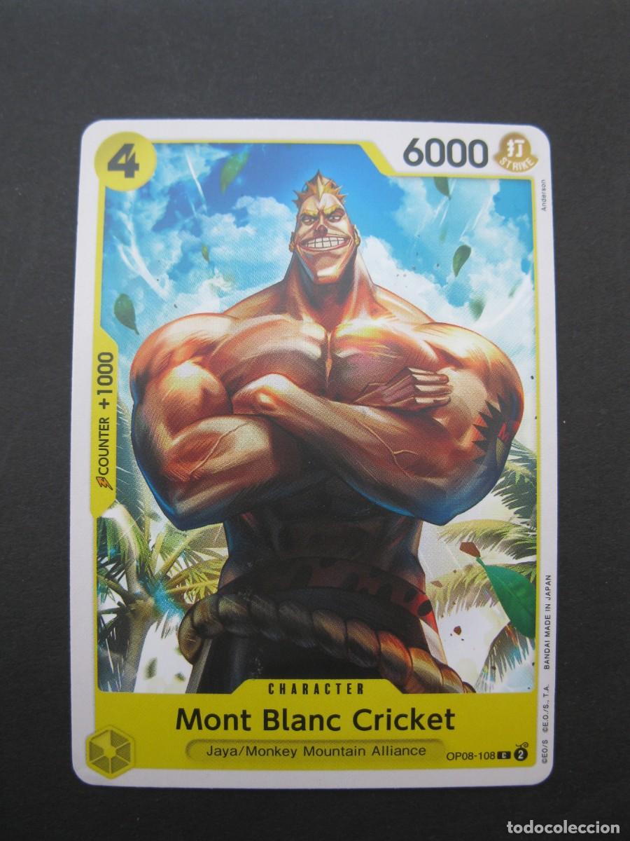CARTA - ONE PIECE - TRADING CARD - MONT BLANC CRICKET - EN INGLÉS - BANDAI.
