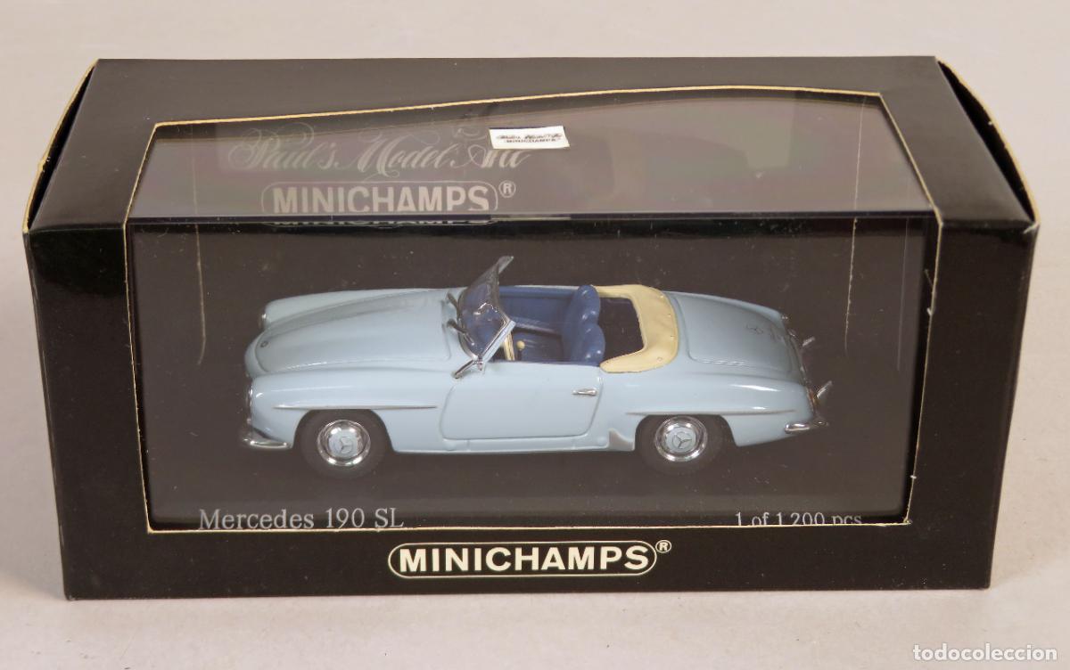Mercedes Benz 190 SL Cabriolet Minichamps 1/43 1955 - 1962 azul caja