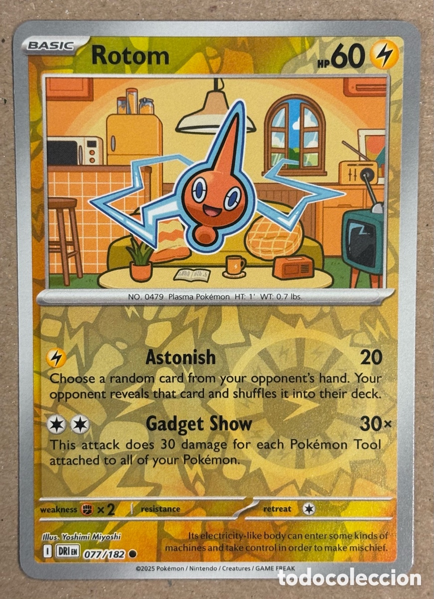 ROTOM. CARTA POKÉMON REVERSE HOLO #077/182. SCARLET & VIOLET: DESTINED RIVALS (DRIen).