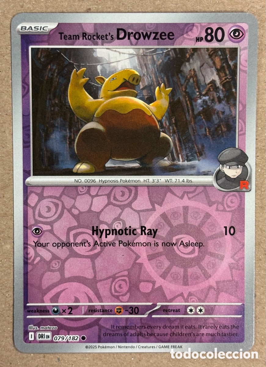 TEAM ROCKET’S DROWZEE. CARTA POKÉMON REVERSE HOLO #079/182. SCARLET & VIOLET: DESTINED RIVALS
