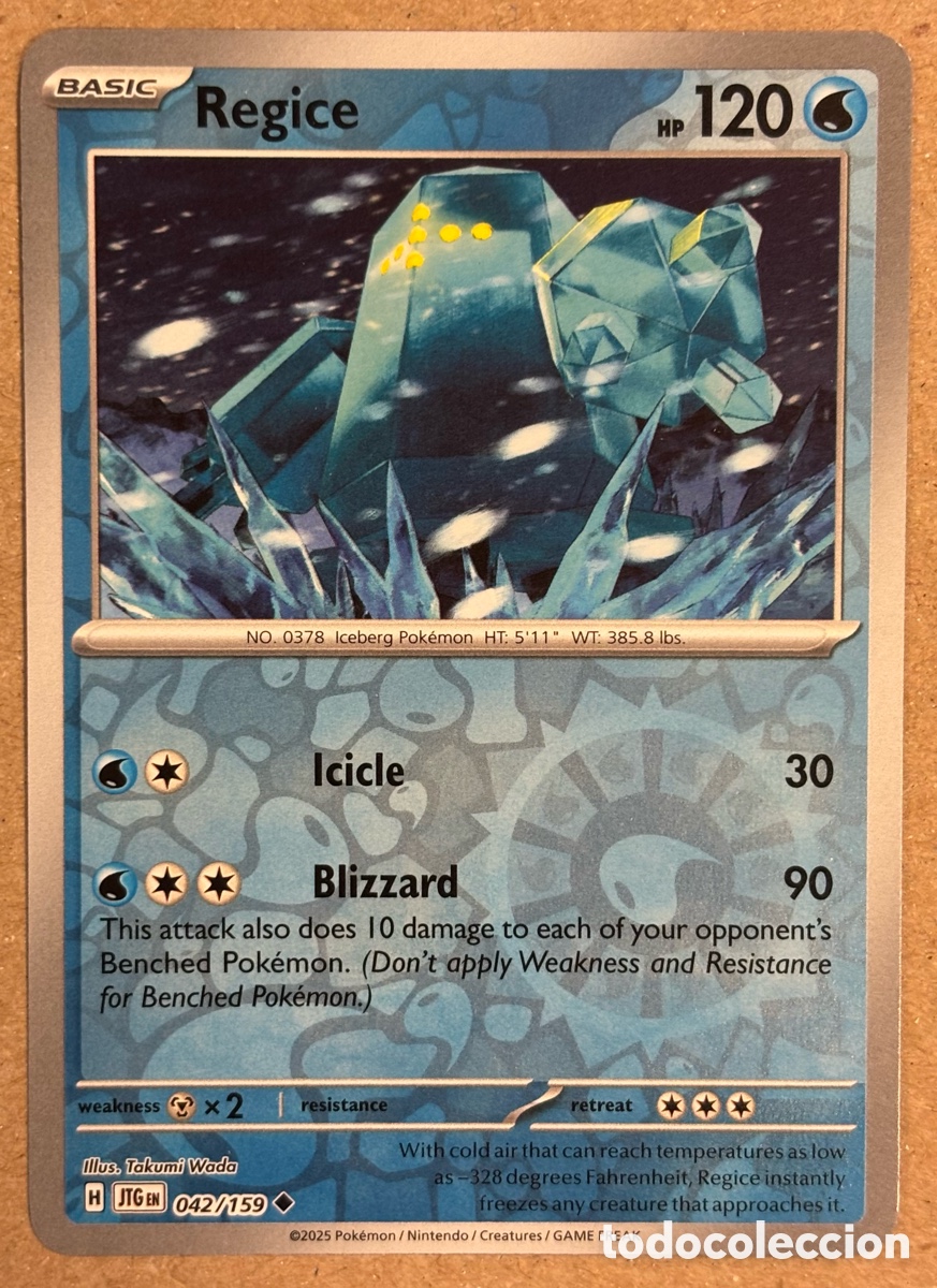 REGICE. CARTA POKÉMON REVERSE HOLO #042/159. SCARLET & VIOLET: JOURNEY TOGETHER (JTGen).