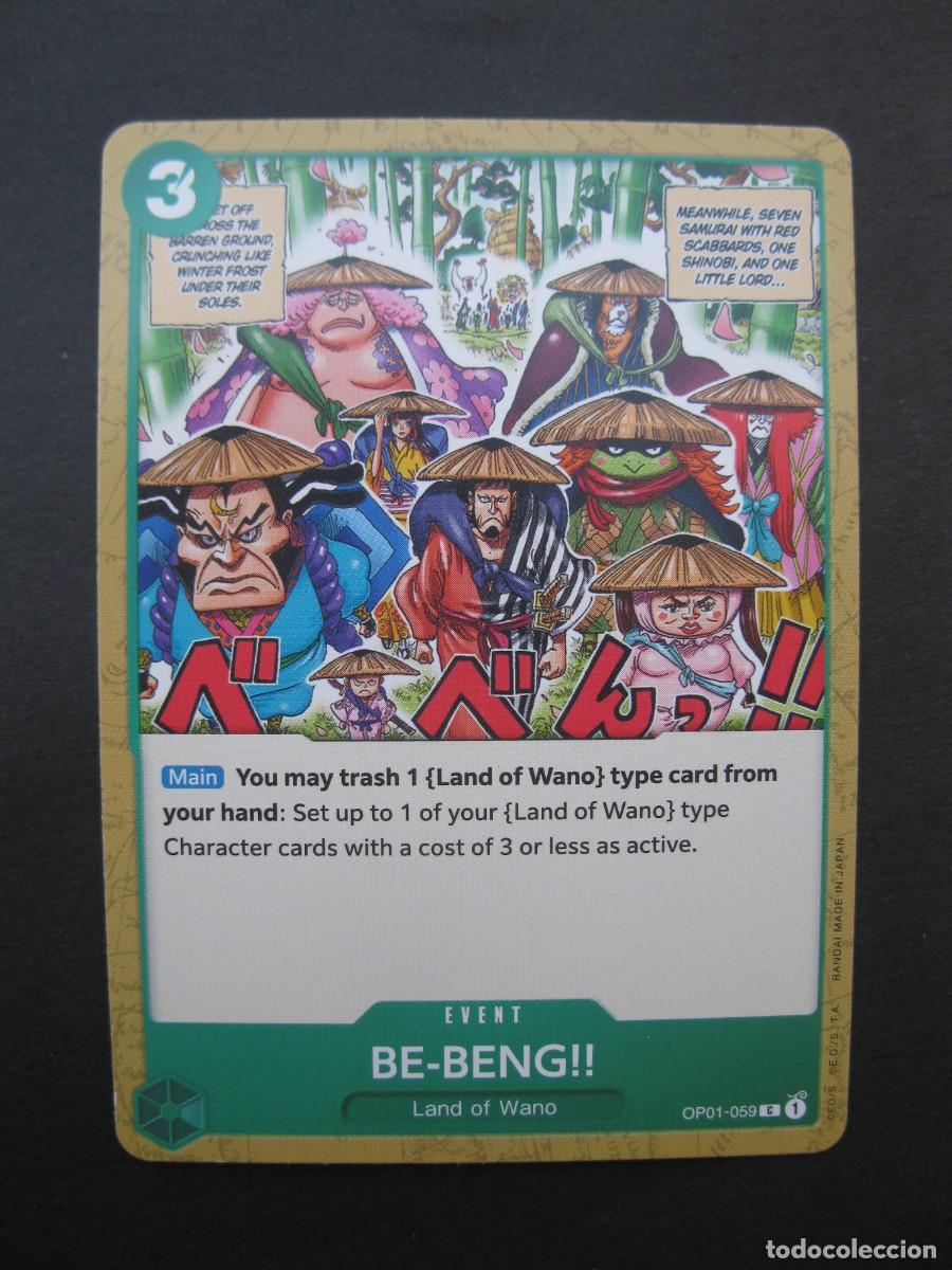 CARTA - ONE PIECE - TRADING CARD - BE-BENG!! - EN INGLÉS - BANDAI.