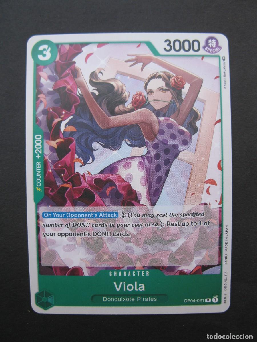 CARTA - ONE PIECE - TRADING CARD - VIOLA - EN INGLÉS - BANDAI.