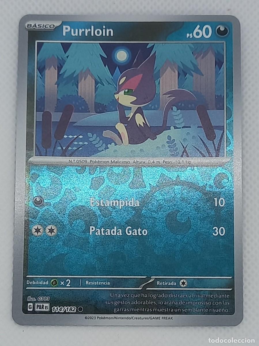 Carta Pokémon - Purrloin 114/182 Reverse Holo - Brecha Paradoja - 2023