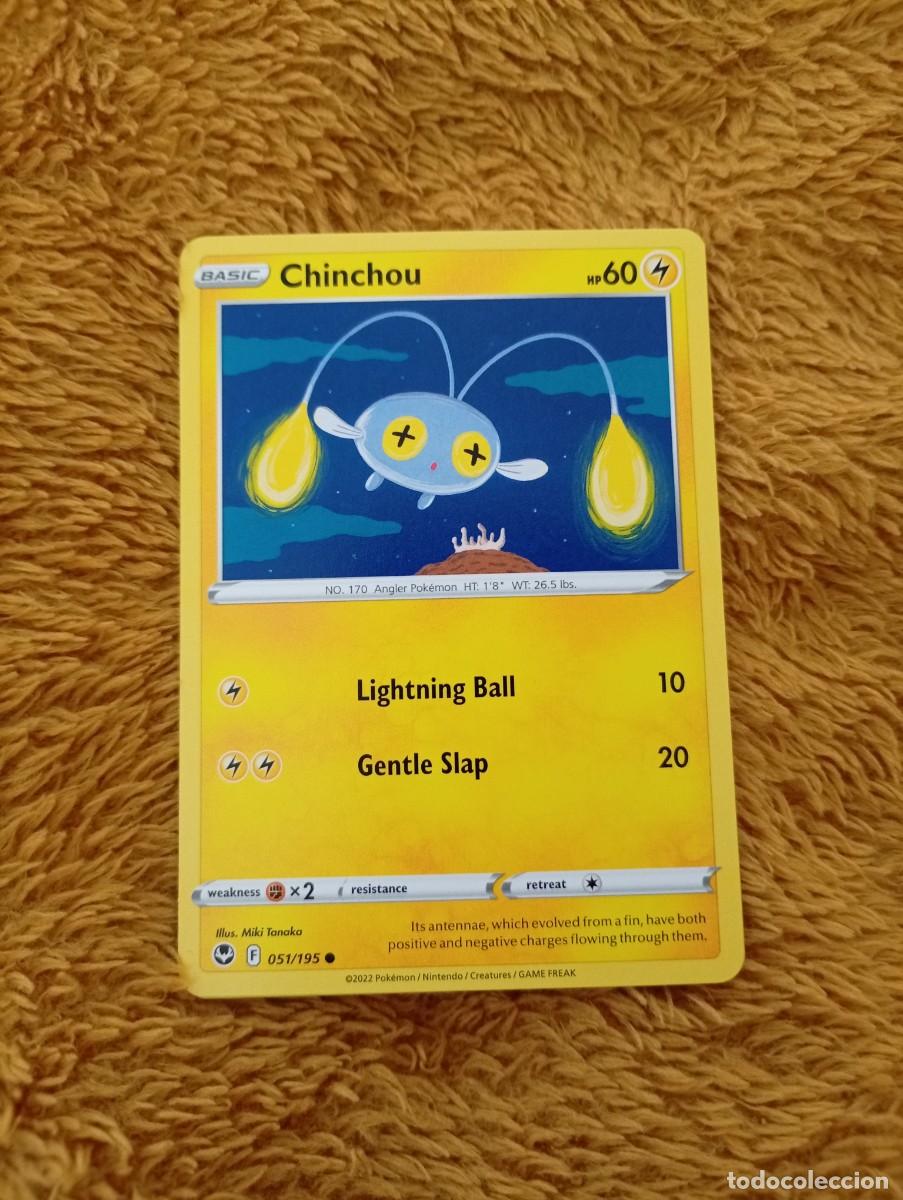 Carta Pokémon de Chinchou, número 051/195, en inglés. - Tipo: Básico - HP: 60 - Ataques: Lightning