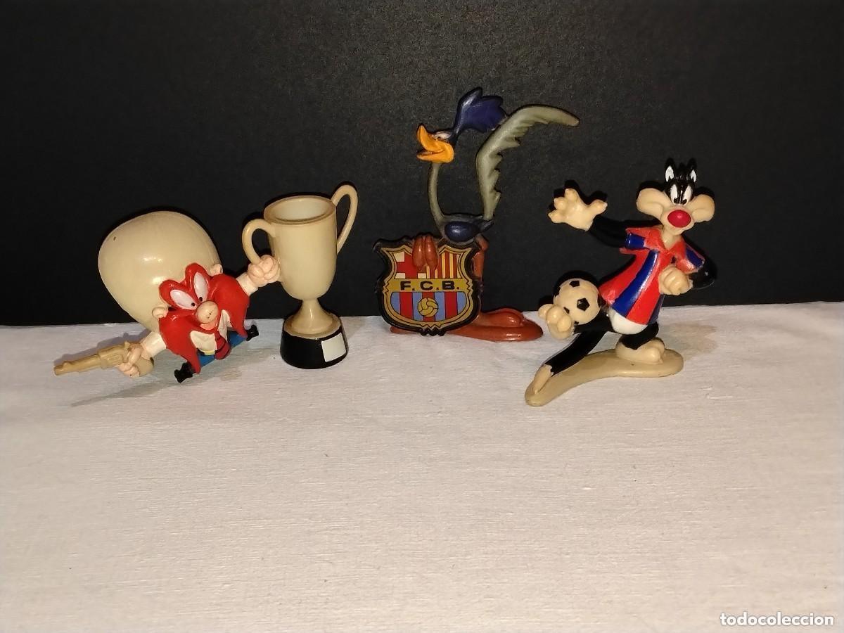 JUEGO DE 3 FIGURAS DE FC BARCELONA WARNER BROS 96(CORRECAMINOS/SAM BIGOTES/SILVESTRE)