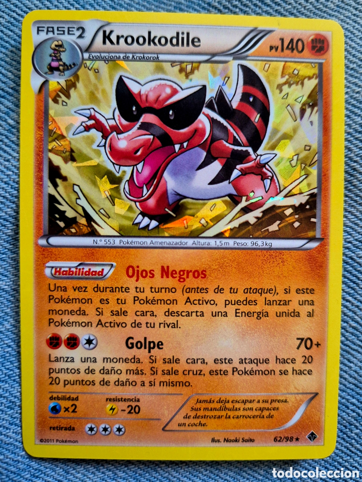 Carta Pokémon Krookodile 62/98 Fase 2