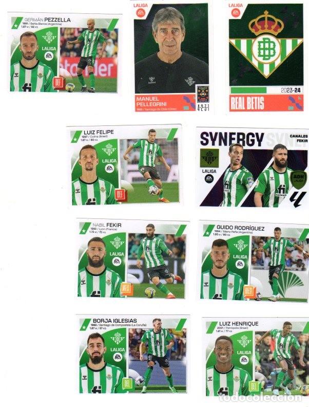 LIGA 2023-24 *** REAL BETIS*** COLECCIÓN OFICIAL CROMOS PANINI *** LOTE DE 9