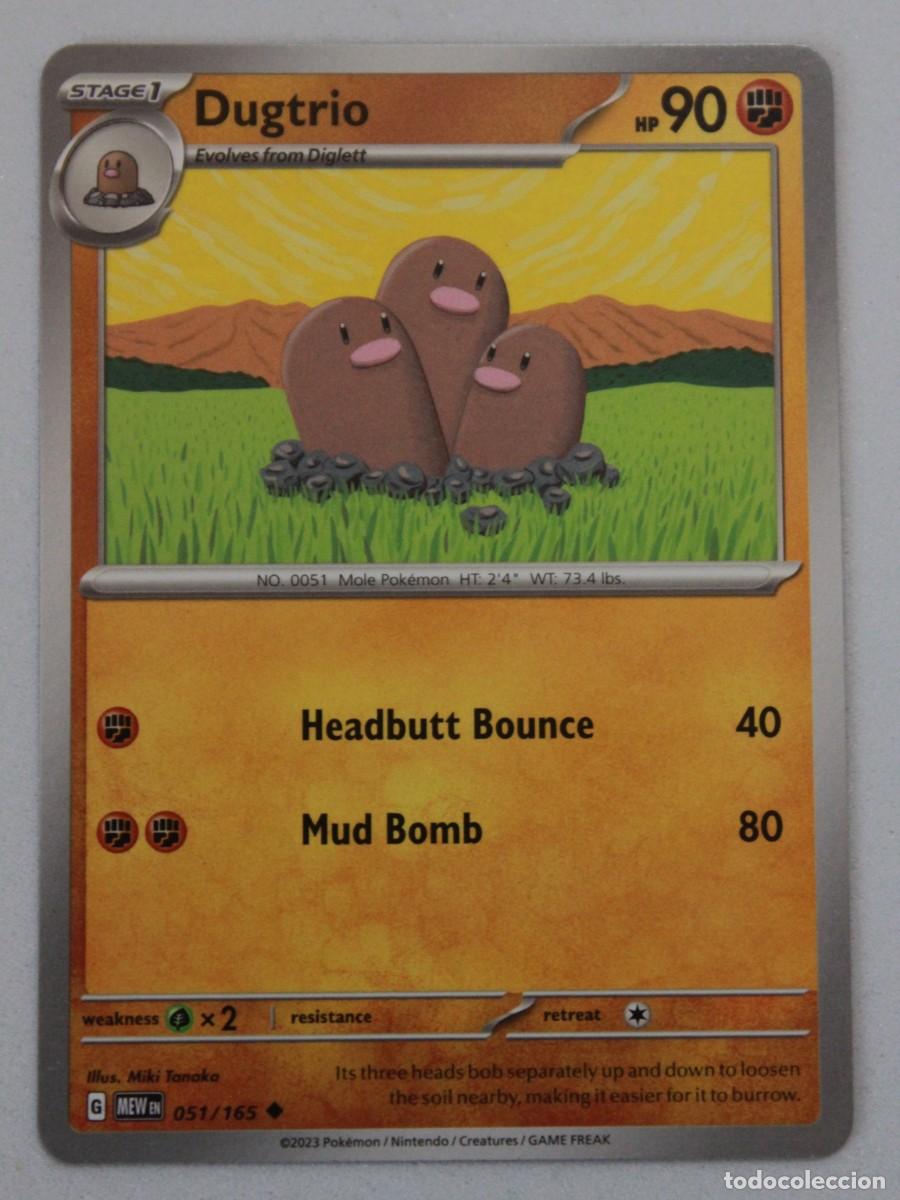 Carta Pokémon Dugtrio 051/165 Pokemon 151 Ingles Original TCG
