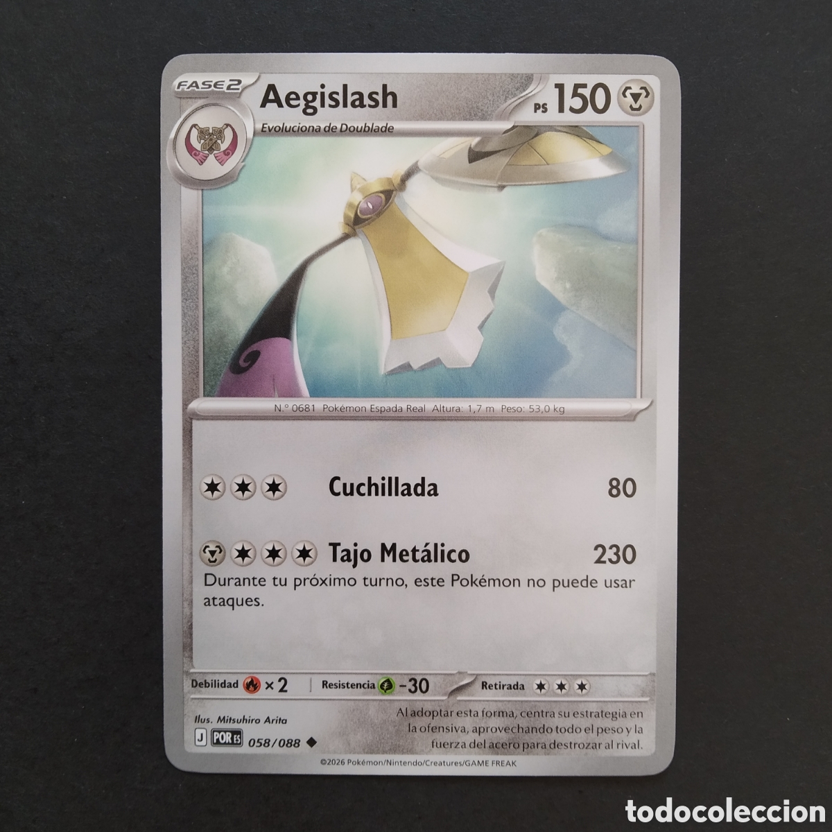 CARTA TCG - Nº 058 - AEGISLASH - EQUILIBRIO PERFECTO - POKÉMON - EN ESPAÑOL