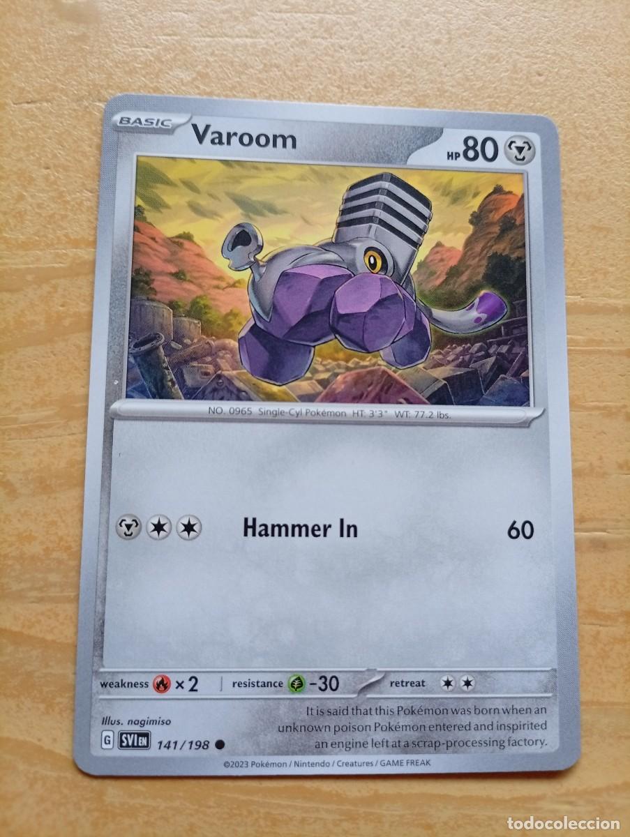 Carta Pokémon de Varoom, edición en inglés. - Número de carta: 141/198 - Año de publicación: 2023 -
