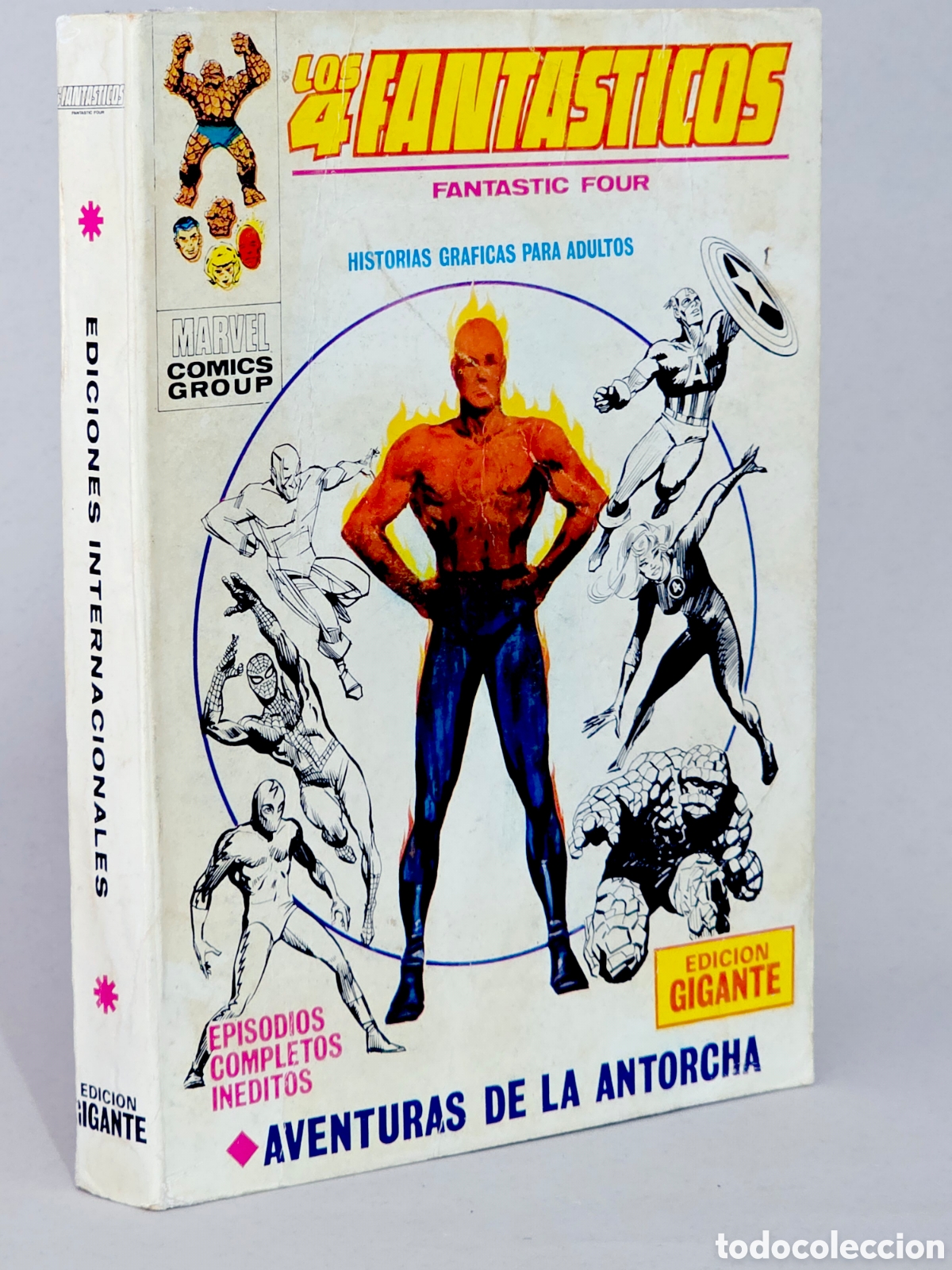 CÓMIC LOS 4 FANTÁSTICOS EDICIÓN GIGANTE VERTICE TACO MARVEL AVENTURAS ANTORCHA SIGNOS HUMEDAD