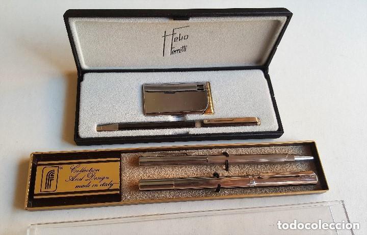 Bol&iacute;grafo con mechero y pluma estilogr&aacute;fica vintage