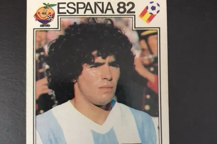 Cromo de Maradona Espa&ntilde;a 82