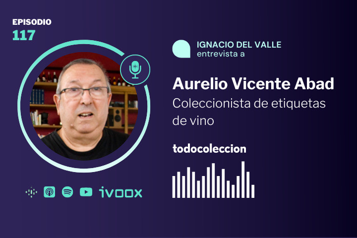 Aurelio Vicente, coleccionista de etiquetas de vino