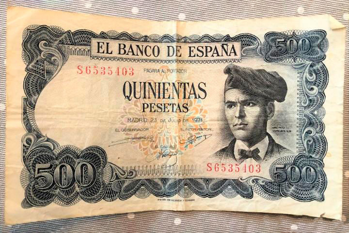 Billete 500 pesetas Espa&ntilde;a.