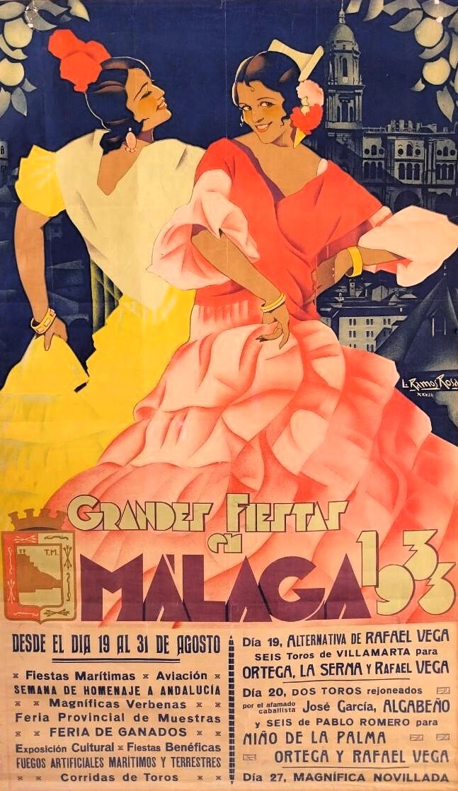 Cartel Feria de Málaga Grandes Fiestas agosto 1933