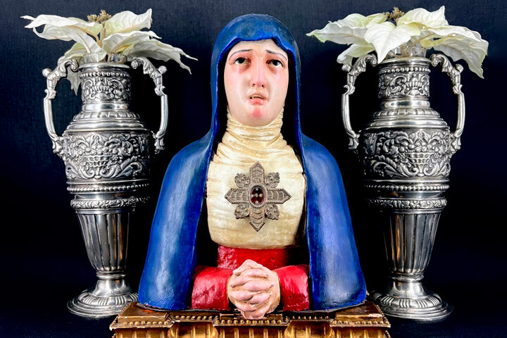 Busto relicario barro cocido S XX