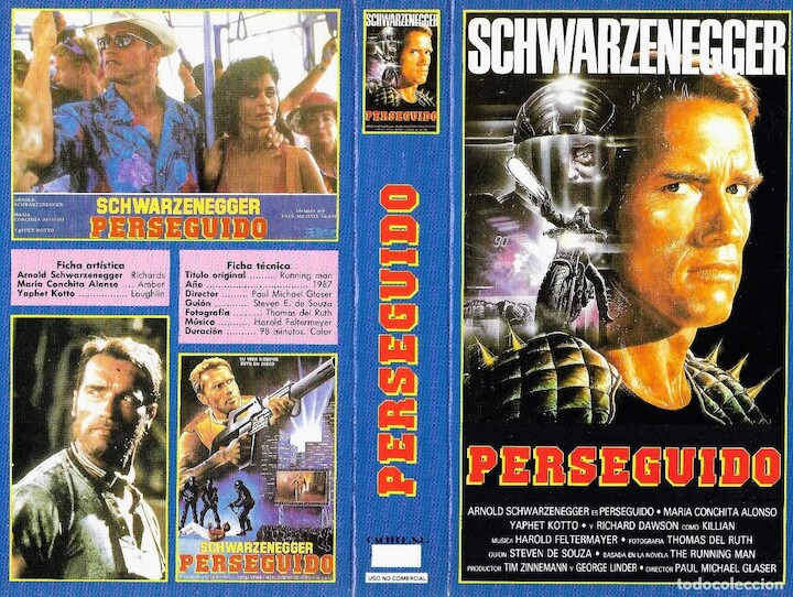 Carátula de VHS “Perseguido”. Cinta original.